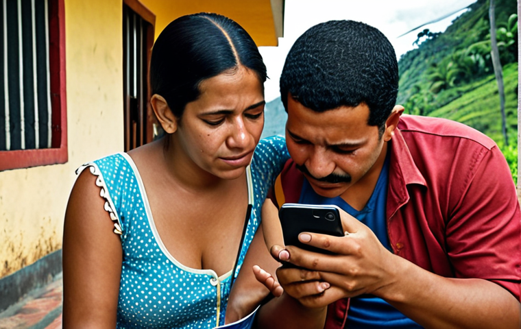 **Image Prompt:** A Venezuelan family using a mobile phone to send money digitally, showcasing the ease of use despite the economic challenges. Emphasize safety and reliability. (Style: Realistic, slightly hopeful)