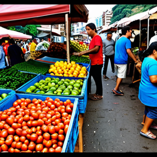 Home 8 **
"A bustling local market in Caracas, Venezuela, filled with vibrant colors and diverse produce, fully clothed vendors, appropriate content, safe for work, perfect anatomy, natural proportions, high quality"
**