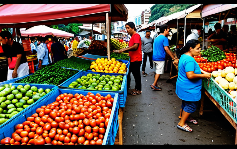 **
"A bustling local market in Caracas, Venezuela, filled with vibrant colors and diverse produce, fully clothed vendors, appropriate content, safe for work, perfect anatomy, natural proportions, high quality"
**