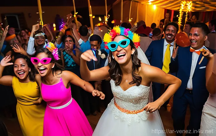 베네수엘라 전통 결혼식 풍습 - Prompt 1: Venezuelan Wedding Reception - The "Crazy Hour"**