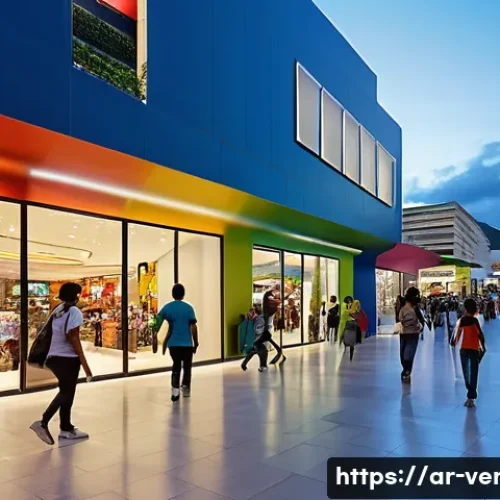 베네수엘라의 주요 쇼핑몰과 시장 - A vibrant modern shopping mall in Caracas filled with diverse families enjoying their day; sleek arc...